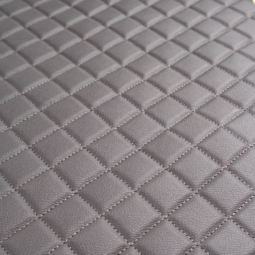 Piele Ecologica Auto gri cu romburi si cusatura gri cu Burete 4 mm