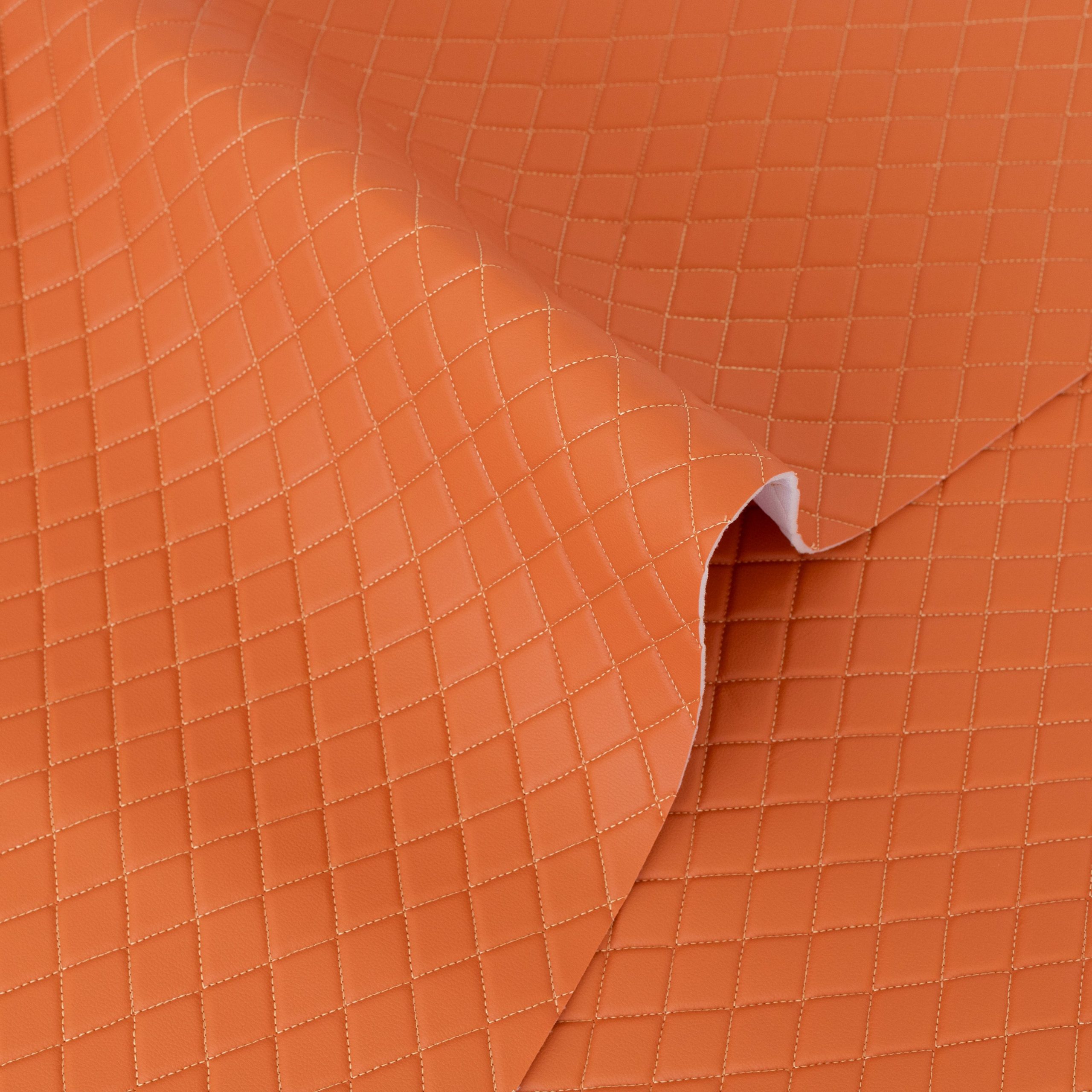 Piele Ecologica Auto maro deschis cu romburi si cusatura in culoare cu Burete 4 mm